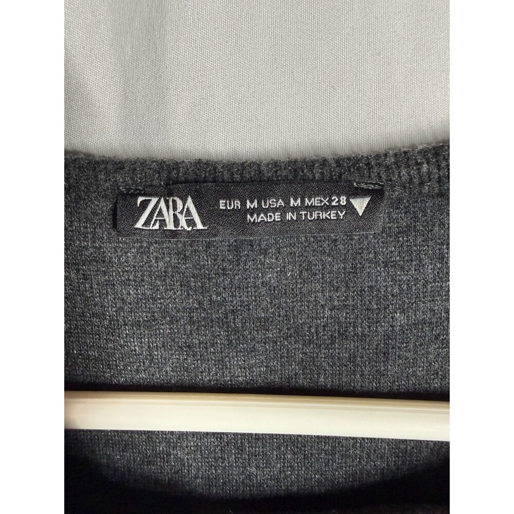Zara Women’s Charcoal Gray Knit Button-Front Vest Top Size M - Picture 4 of 4